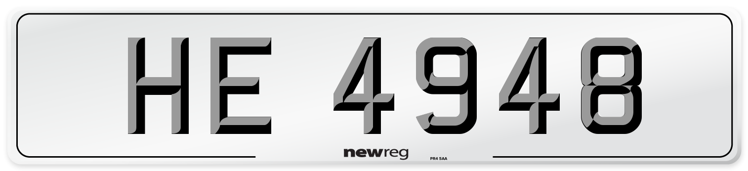 HE 4948 Number Plate from New Reg